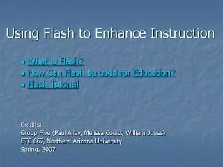 Using Flash to Enhance Instruction