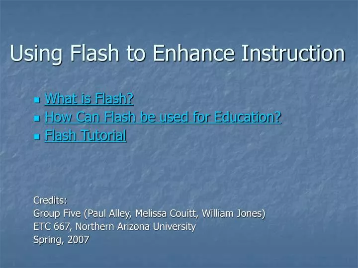 using flash to enhance instruction