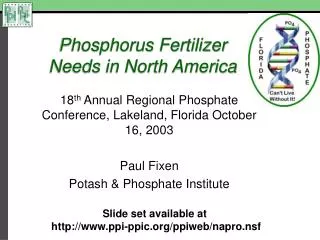 phosphorus fertilizer needs in north america