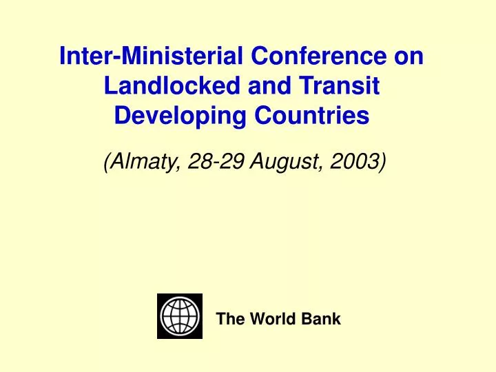 inter ministerial conference on landlocked and transit developing countries