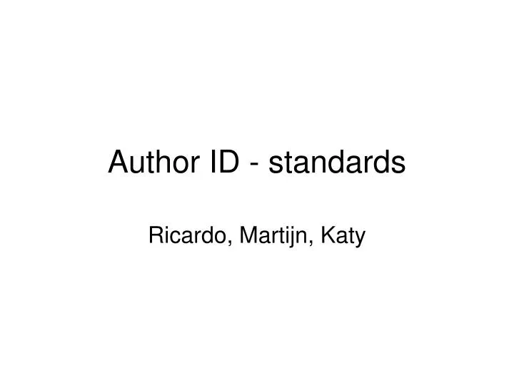author id standards