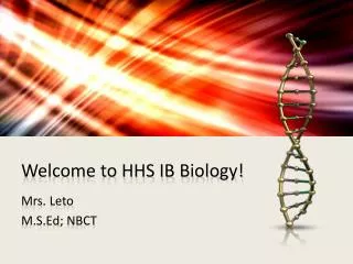 Welcome to HHS IB Biology!