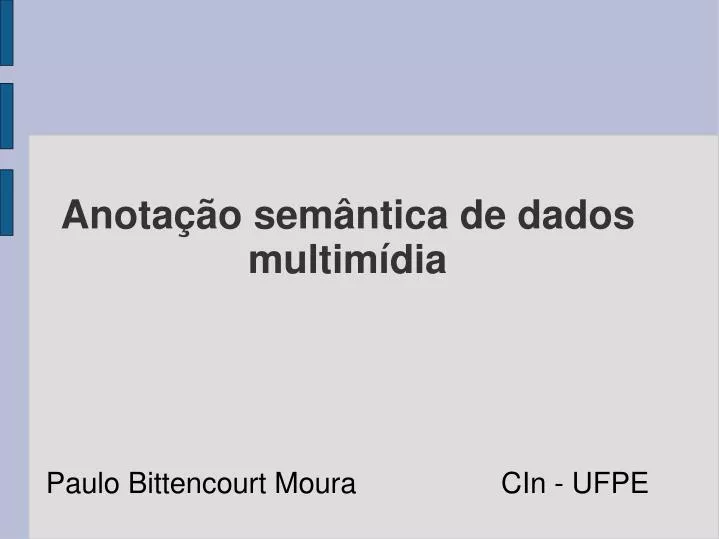 anota o sem ntica de dados multim dia