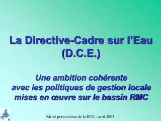 la directive cadre sur l eau d c e