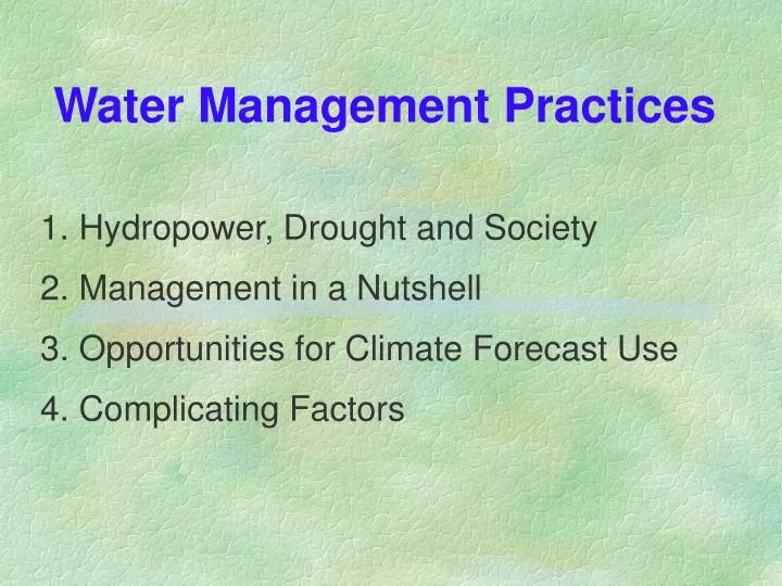 water management practices