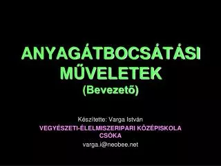 anyag tbocs t si m veletek bevezet