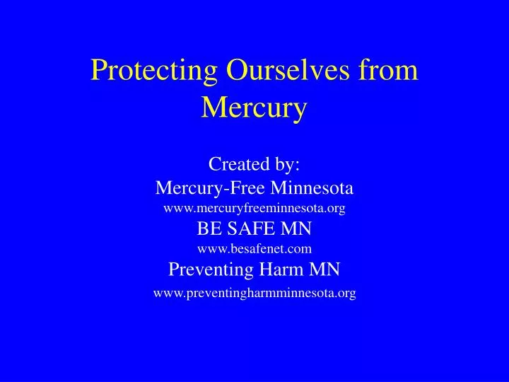 protecting ourselves from mercury