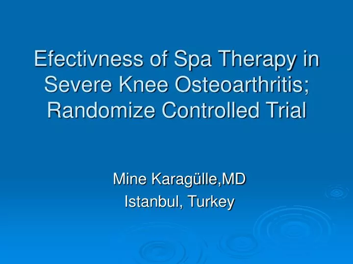 efectivness of spa therapy in severe knee osteoarthritis randomize controlled trial