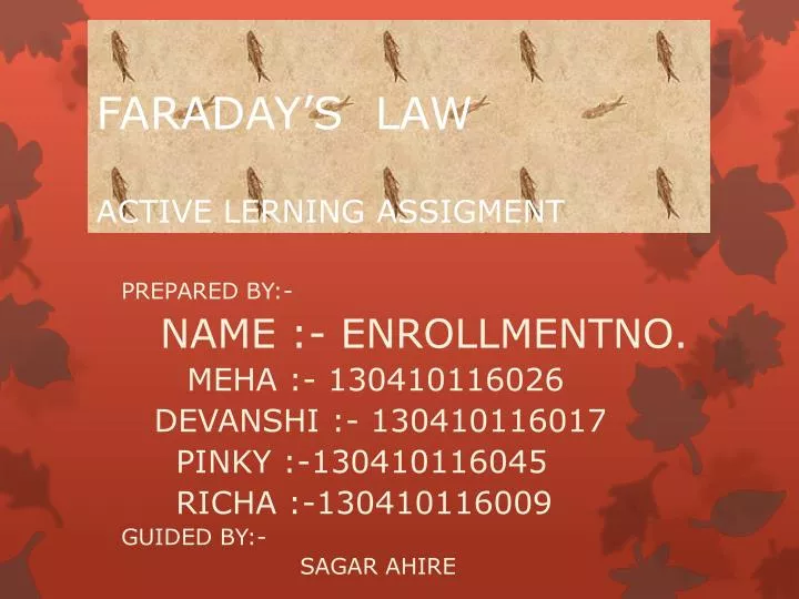 faraday s law active lerning assigment