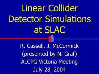 Linear Collider Detector Simulations at SLAC
