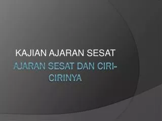 kajian ajaran sesat