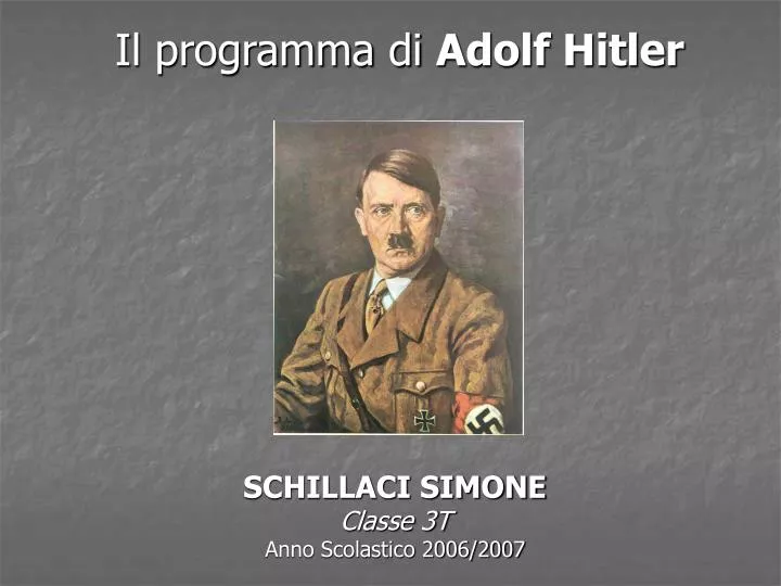 il programma di adolf hitler