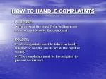 HOW TO HANDLE COMPLAINTS - slide 1