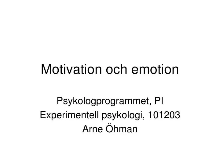 motivation och emotion