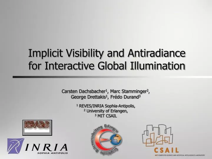 implicit visibility and antiradiance for interactive global illumination