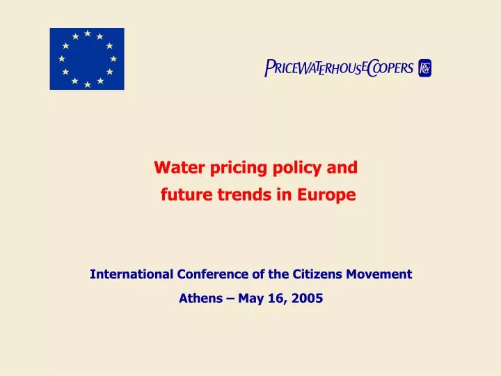 water pricing policy and future trends in europe