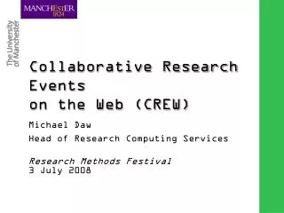 Collaborative Research Events on the Web (CREW)