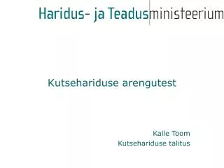 kutsehariduse arengutest