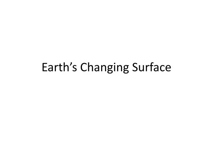 earth s changing surface