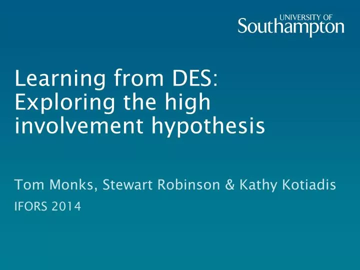 learning from des exploring the high involvement hypothesis