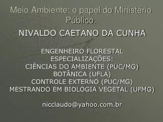 meio ambiente o papel do minist rio p blico