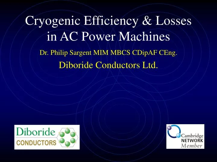 cryogenic efficiency losses in ac power machines