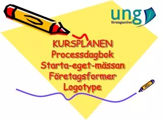 KURSPLANEN Processdagbok Starta-eget-mässan Företagsformer Logotype