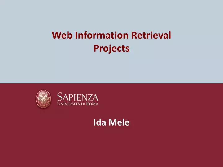 web information retrieval projects