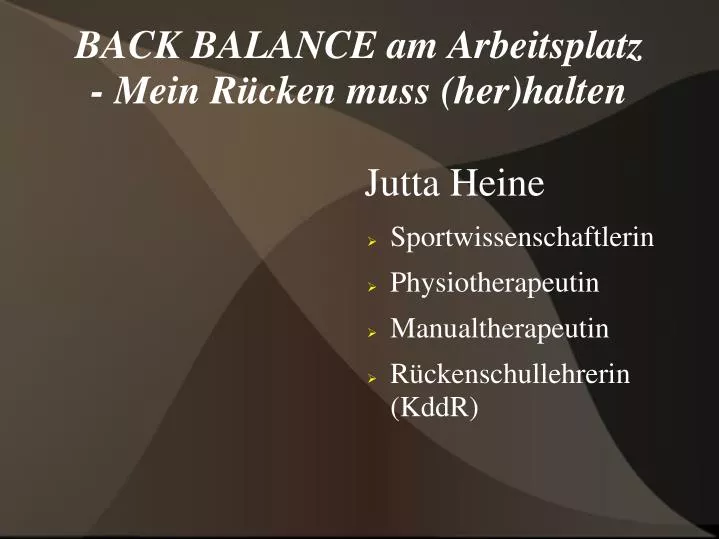 back balance am arbeitsplatz mein r cken muss her halten