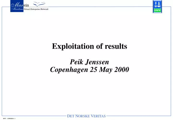 exploitation of results peik jenssen copenhagen 25 may 2000