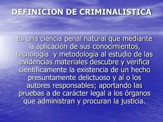 definicion de criminalistica