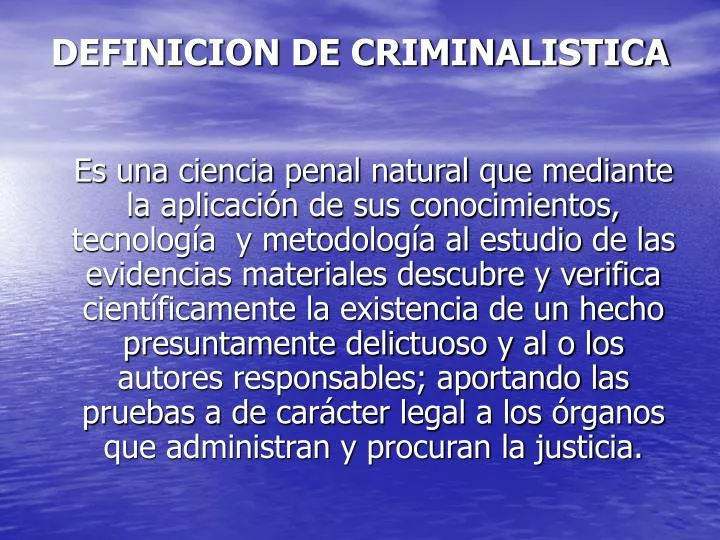 definicion de criminalistica