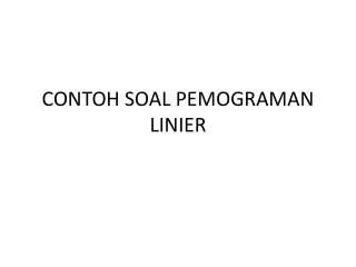 contoh soal pemograman linier