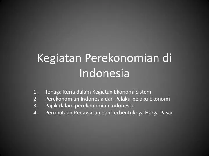 kegiatan perekonomian di indonesia
