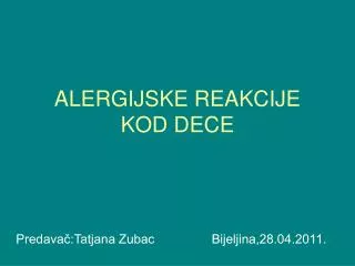 alergijske reakcije kod dece