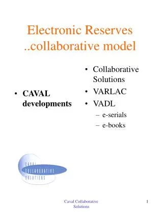 Electronic Reserves ..collaborative model