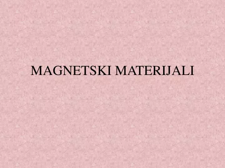 magnetski materijali