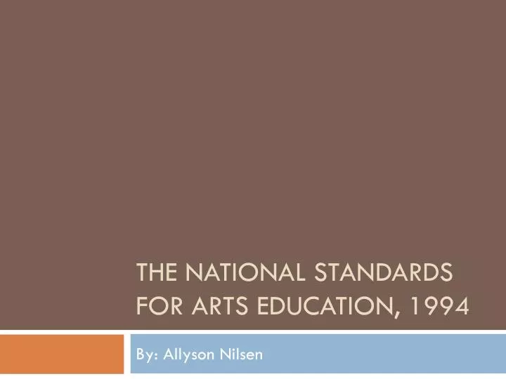 the national standards for arts education 1994