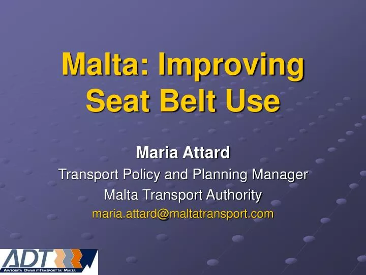 malta improving seat belt use