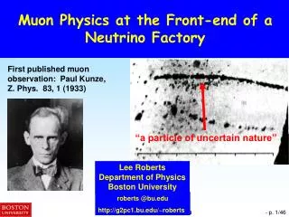 Muon Physics at the Front-end of a Neutrino Factory