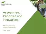 Assessment: Principles and innovations - slide 1
