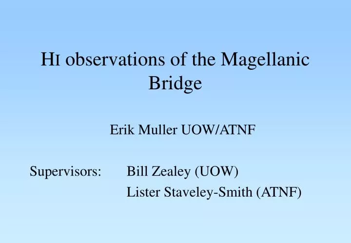 h i observations of the magellanic bridge