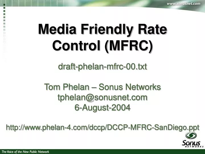media friendly rate control mfrc