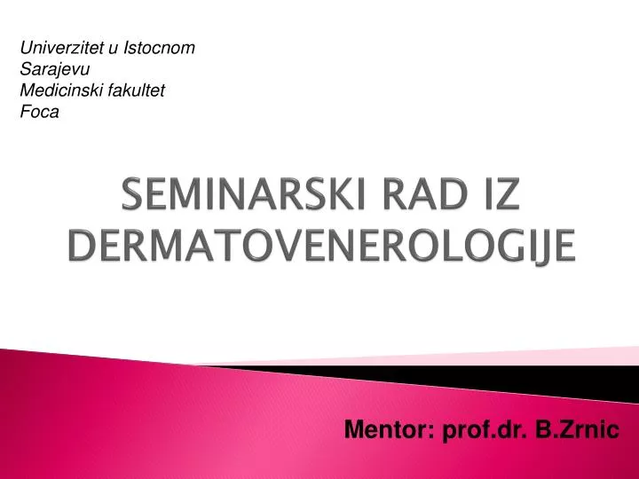 seminarski rad iz dermatovenerologije