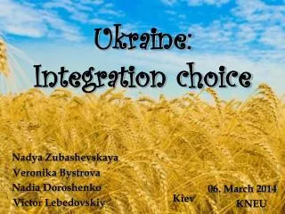 Ukraine: Integration choice