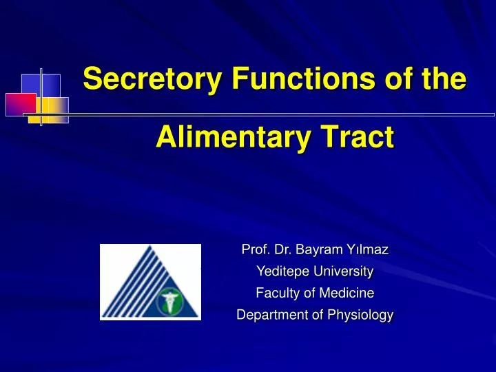 secretory functions of the alimentary tract