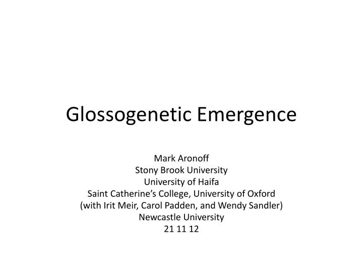 glossogenetic emergence