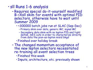 sll Runs 1-6 analysis