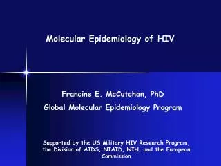 Molecular Epidemiology of HIV