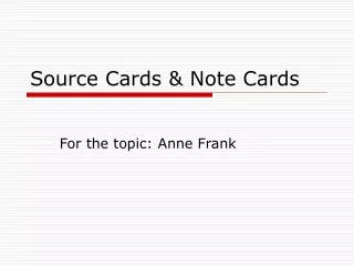Source Cards &amp; Note Cards